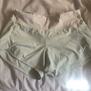 mint green lululemon shorts